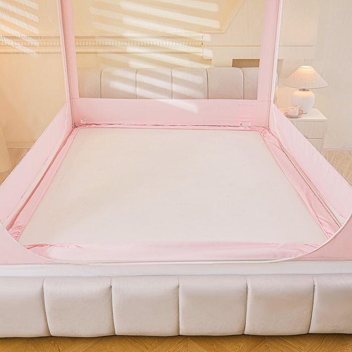 91家纺网 家纺一手货源 找家纺 艾晶美家纺有限公司 2025新款坐式刺绣床帘蚊帐 萌宠派对