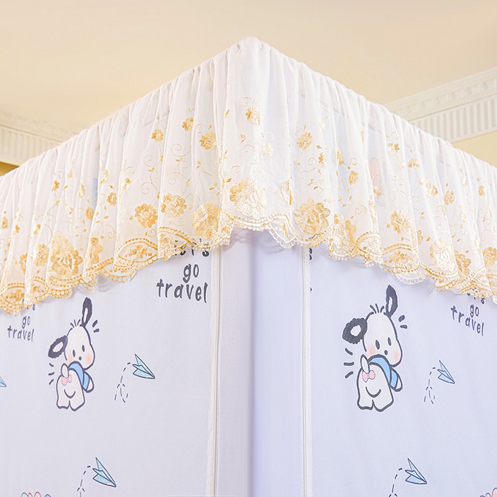 91家纺网 家纺一手货源 找家纺 艾晶美家纺有限公司 2025新款坐式刺绣床帘蚊帐 旅行狗