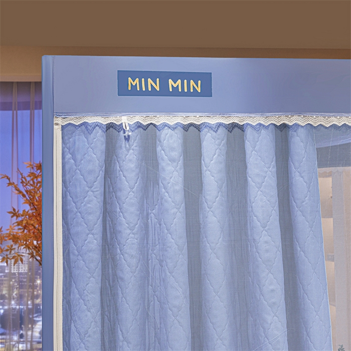 91家纺网 家纺一手货源 找家纺 艾晶美家纺有限公司 2025新款夹棉保暖坐式床帘蚊帐 夹棉米尔盾