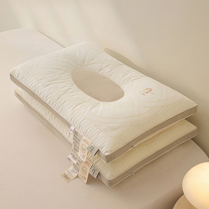 91家纺网 家纺一手货源 找家纺 （总）贵夫人 2025新款A类全棉草本棉护颈枕-决明子枕头枕芯