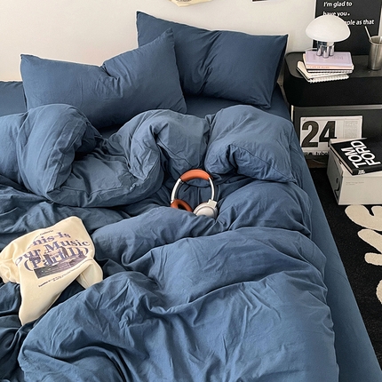 91家纺网 家纺一手货源 找家纺 （总）优承佳生活馆 2025新款ins风纯色水洗m四件套