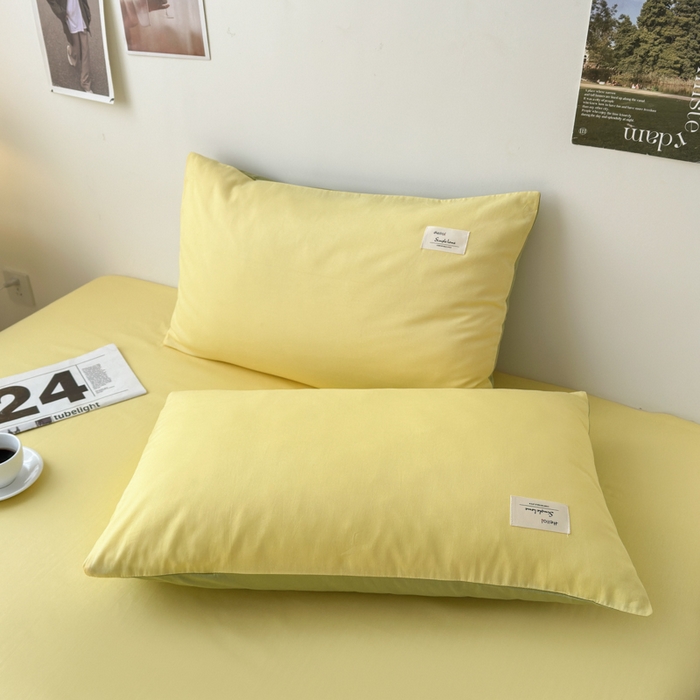 91家纺网 家纺一手货源 找家纺 曼之夏  2025新款全棉纯色单床单系列 杏黄