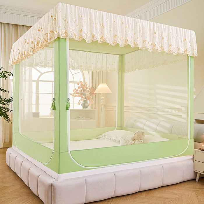 91家纺网 家纺一手货源 找家纺 艾晶美家纺有限公司 2025新款坐式刺绣床帘蚊帐 顽皮熊猫