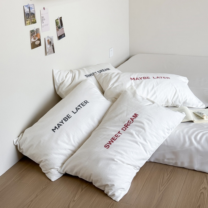 91家纺网 家纺一手货源 找家纺 （总）艾沁家纺 2025新款全棉纯棉水洗棉数码印花字母枕套