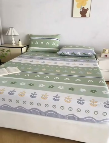 91家纺网 家纺一手货源 找家纺 首爱 2025新款五幅段床笠 清新花开