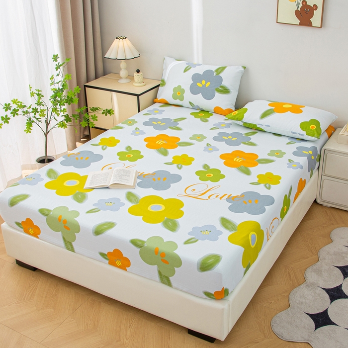 91家纺网 家纺一手货源 找家纺 棉乐町 2025新款五幅段床笠春意盎然