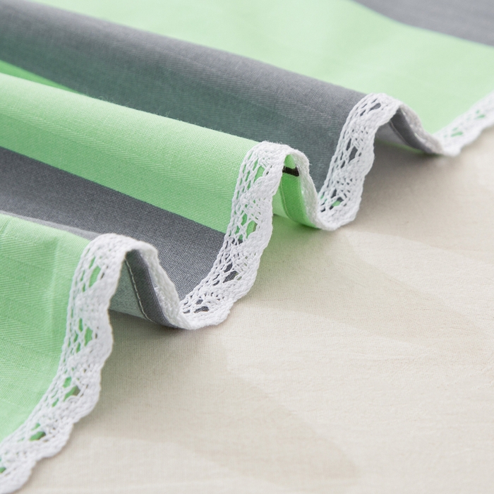 91家纺网 家纺一手货源 找家纺 金泰莱 2025新款五幅段床单 海军绿