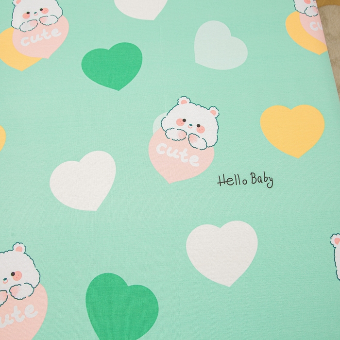 91家纺网 家纺一手货源 找家纺 首爱 2025新款五幅段床笠 兔兔心情