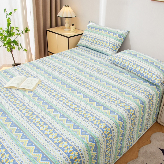 91家纺网 家纺一手货源 找家纺 金泰莱 2025新款五幅段床单 民族风