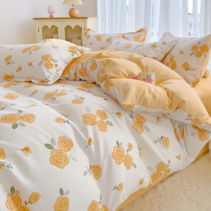 91家纺网 家纺一手货源 找家纺 梦卓家纺 2025新款小清新植物羊绒印花单被套 漫步花香