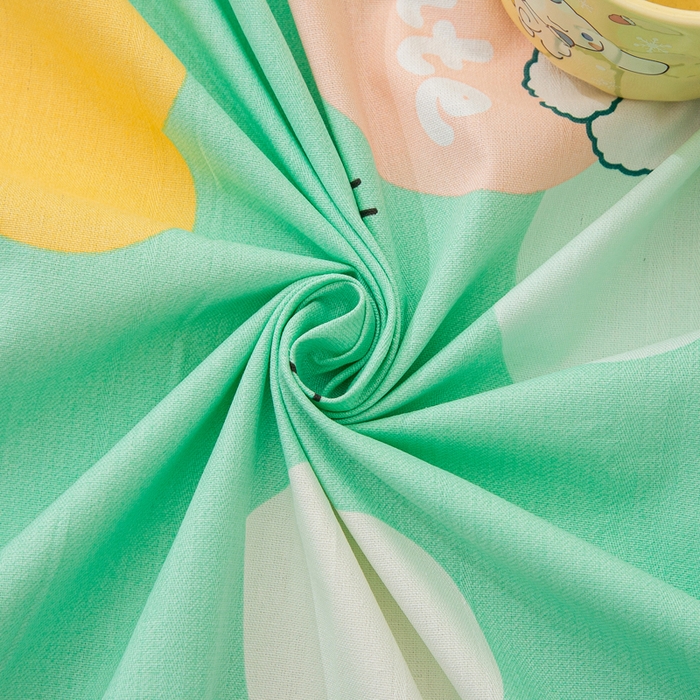 91家纺网 家纺一手货源 找家纺 棉乐町 2025新款五幅段床单 兔兔心情