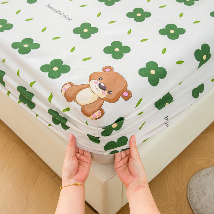 91家纺网 家纺一手货源 找家纺 棉乐町 2025新款五幅段床笠小棕熊