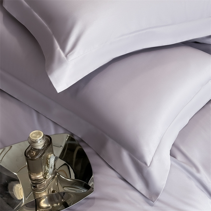 91家纺网 家纺一手货源 找家纺 朵希曼 2025新款纯色贡缎长绒棉系列四件套 梦幻紫