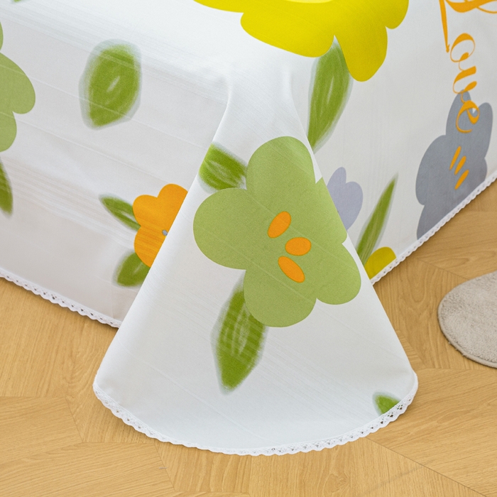 91家纺网 家纺一手货源 找家纺 棉乐町 2025新款五幅段床单 春意盎然