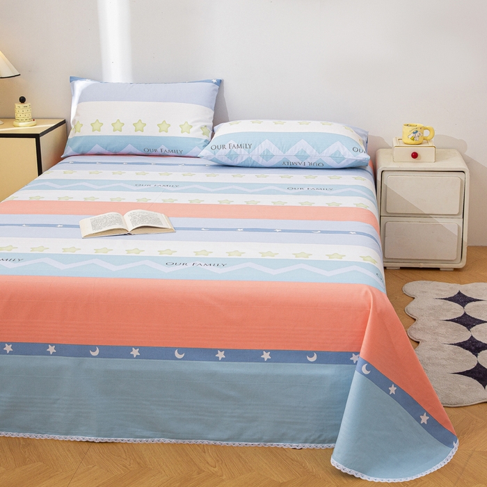 91家纺网 家纺一手货源 找家纺 金泰莱 2025新款五幅段床单 星辰大海