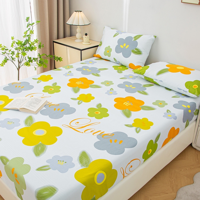 91家纺网 家纺一手货源 找家纺 首爱 2025新款五幅段床笠 春意盎然