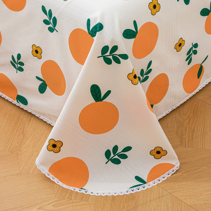 91家纺网 家纺一手货源 找家纺 棉乐町 2025新款五幅段床单 橘子红了