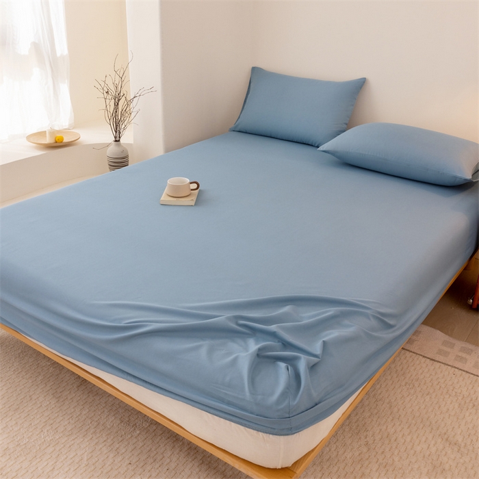 91家纺网 家纺一手货源 找家纺 （总）优迈 2025新款水洗棉亲肤磨毛纯色单品系列单床笠单枕套三件套