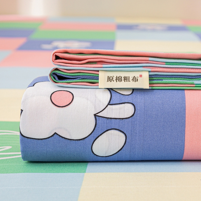 91家纺网 家纺一手货源 找家纺 棉乐町 2025新款五幅段床单 彩格