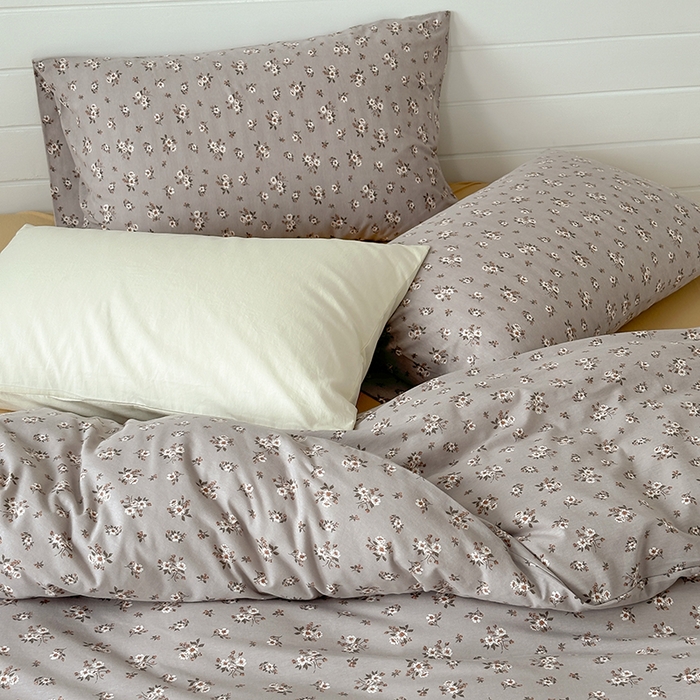 91家纺网 家纺一手货源 找家纺 2025春夏新品母婴A类全棉纯棉针织棉软糯糯清新小碎花床单款四件套 艾沙咖