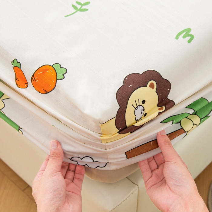 91家纺网 家纺一手货源 找家纺 棉乐町 2025新款五幅段床笠动物乐园