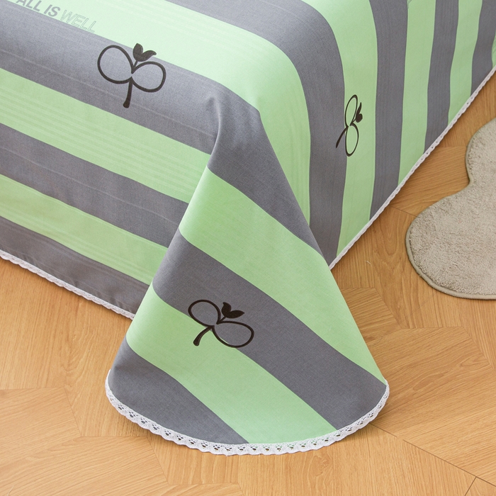 91家纺网 家纺一手货源 找家纺 首爱 2025新款五幅段床单 海军绿