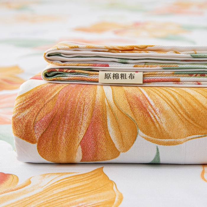 91家纺网 家纺一手货源 找家纺 棉乐町 2025新款五幅段床单 花郁悠然