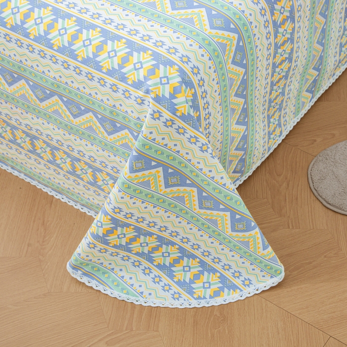 91家纺网 家纺一手货源 找家纺 棉乐町 2025新款五幅段床单 民族风