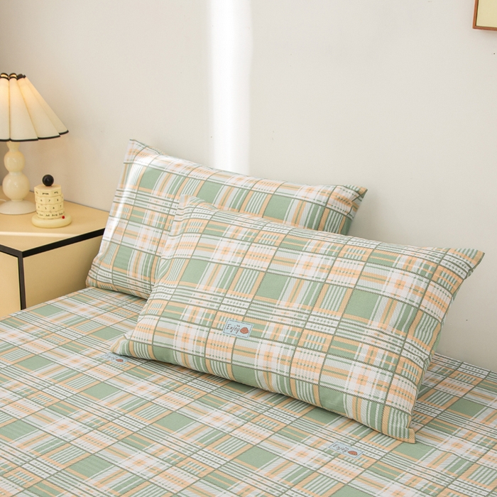 91家纺网 家纺一手货源 找家纺 棉乐町 2025新款五幅段床笠千鸟格