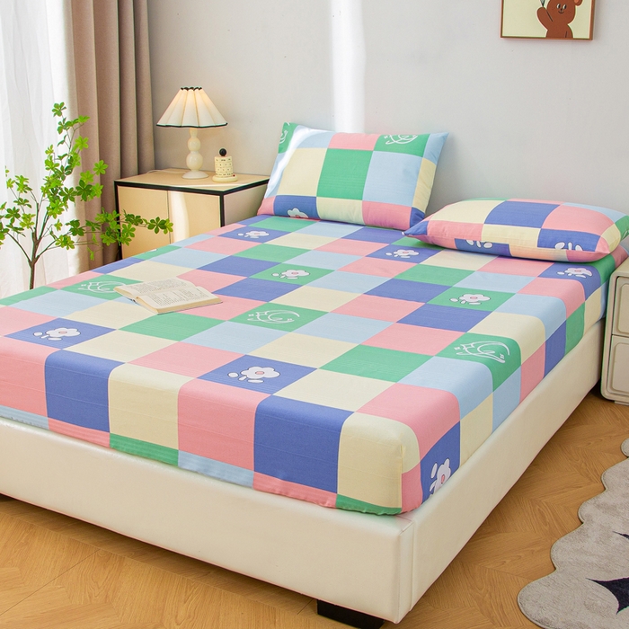 91家纺网 家纺一手货源 找家纺 棉乐町 2025新款五幅段床笠彩格