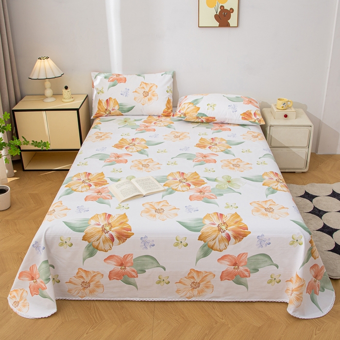 91家纺网 家纺一手货源 找家纺 首爱 2025新款五幅段床单 花郁悠然