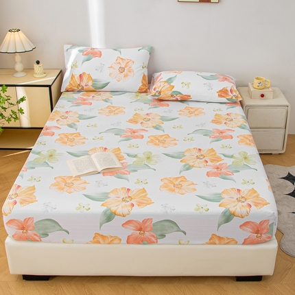 91家纺网 家纺一手货源 找家纺 金泰莱 2025新款五幅段床笠 花郁悠然