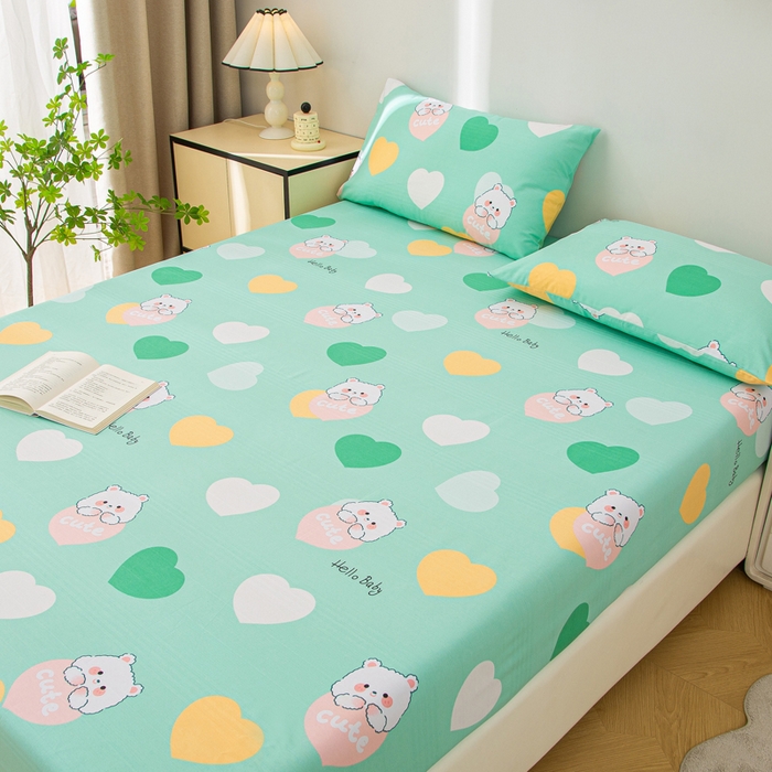 91家纺网 家纺一手货源 找家纺 棉乐町 2025新款五幅段床笠兔兔心情