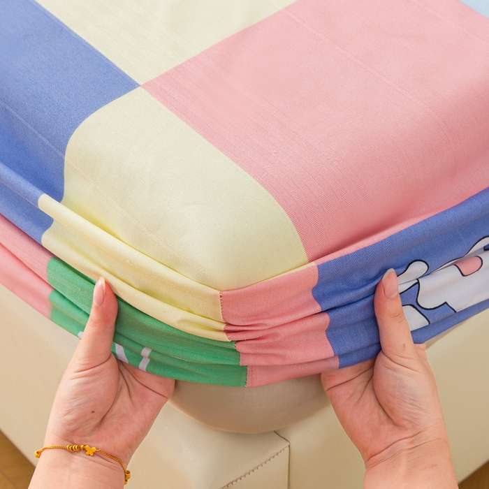 91家纺网 家纺一手货源 找家纺 棉乐町 2025新款五幅段床笠彩格