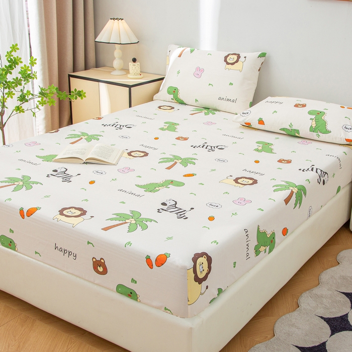 91家纺网 家纺一手货源 找家纺 首爱 2025新款五幅段床笠 动物乐园