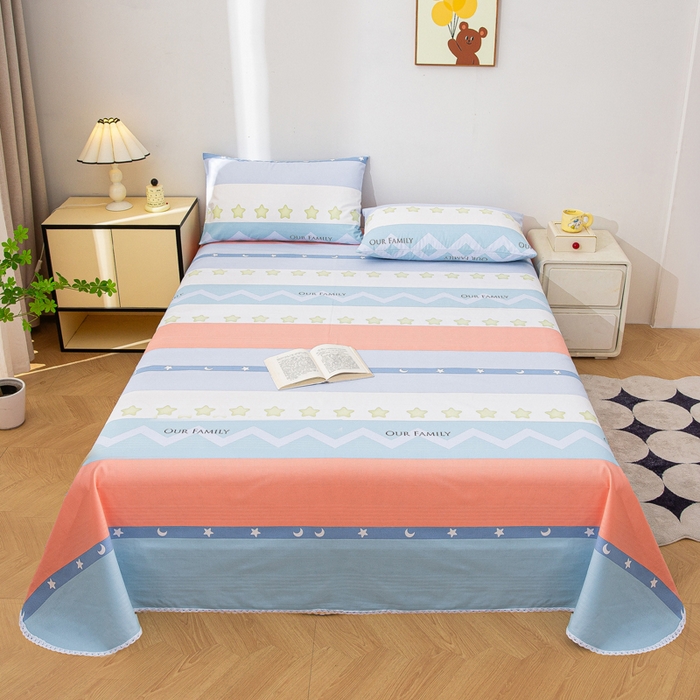 91家纺网 家纺一手货源 找家纺 首爱 2025新款五幅段床单 星辰大海