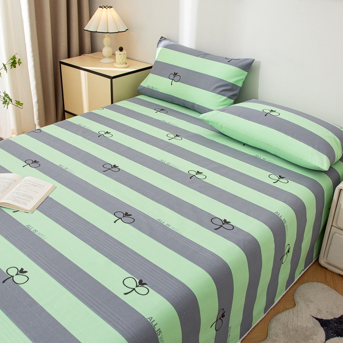 91家纺网 家纺一手货源 找家纺 首爱 2025新款五幅段床单 海军绿