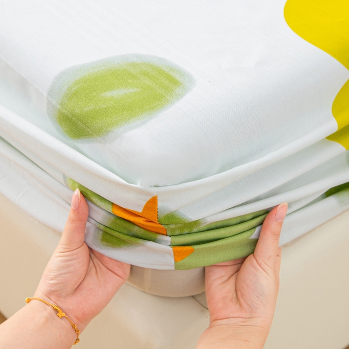 91家纺网 家纺一手货源 找家纺 金泰莱 2025新款五幅段床笠 春意盎然