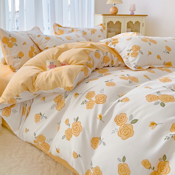 91家纺网 家纺一手货源 找家纺 梦卓家纺 2025新款小清新植物羊绒印花单被套 漫步花香