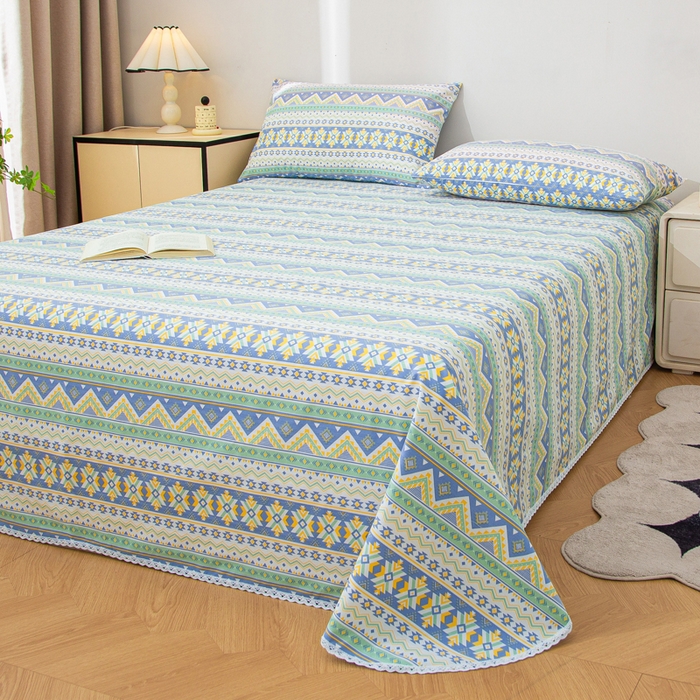 91家纺网 家纺一手货源 找家纺 首爱 2025新款五幅段床单 民族风