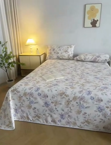 91家纺网 家纺一手货源 找家纺 金泰莱 2025新款五幅段床单 微莫