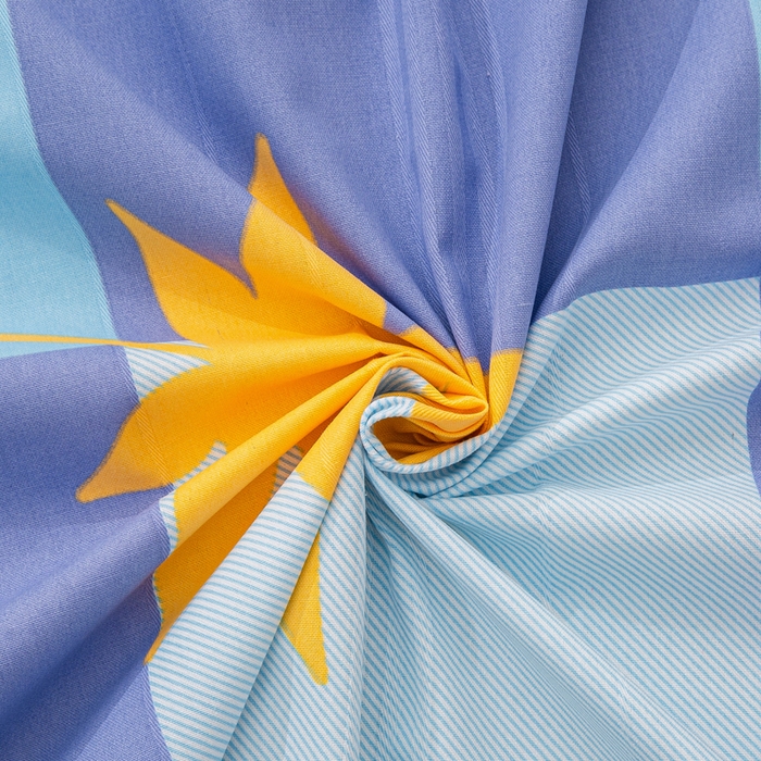 91家纺网 家纺一手货源 找家纺 首爱 2025新款五幅段床单 枫叶蓝格