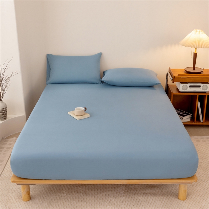 91家纺网 家纺一手货源 找家纺 （总）优迈 2025新款水洗棉亲肤磨毛纯色单品系列单床笠单枕套三件套