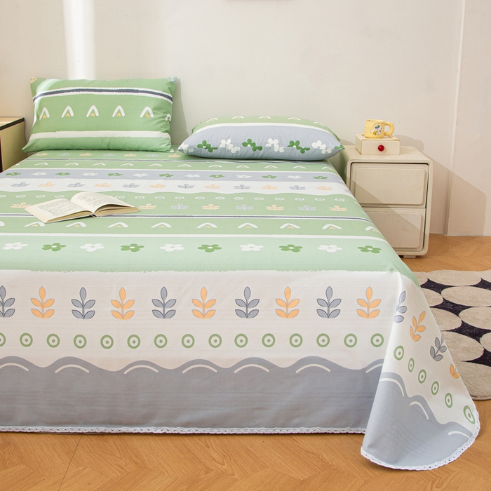 91家纺网 家纺一手货源 找家纺 首爱 2025新款五幅段床单 清新花开