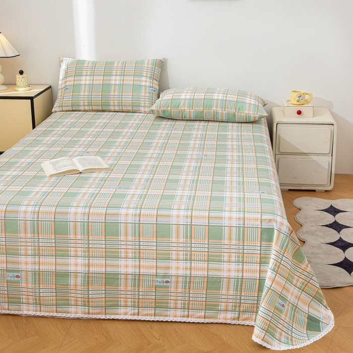 91家纺网 家纺一手货源 找家纺 首爱 2025新款五幅段床单 千鸟格