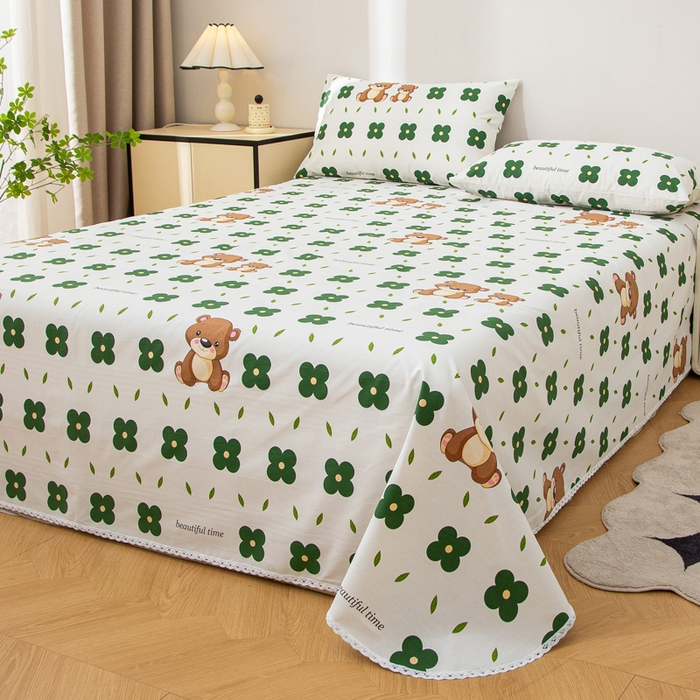 91家纺网 家纺一手货源 找家纺 首爱 2025新款五幅段床单 小棕熊