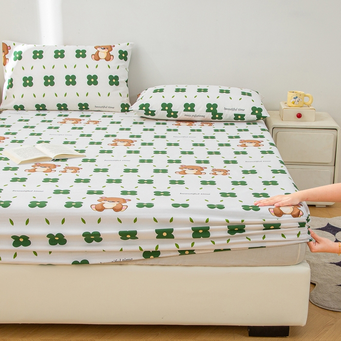 91家纺网 家纺一手货源 找家纺 首爱 2025新款五幅段床笠 小棕熊