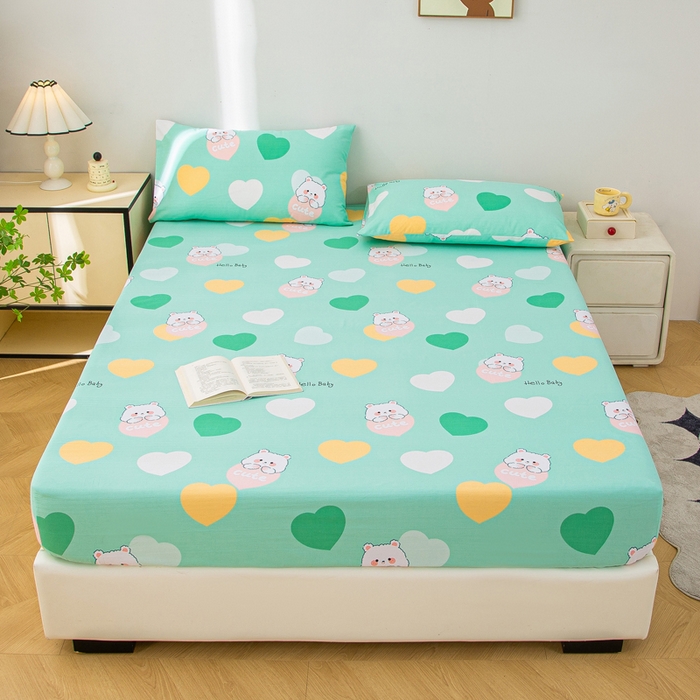 91家纺网 家纺一手货源 找家纺 棉乐町 2025新款五幅段床笠兔兔心情