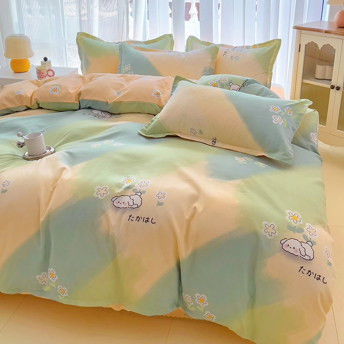 91家纺网 家纺一手货源 找家纺 梦卓家纺 2025新款小清新植物羊绒印花单被套 彩色琉璃