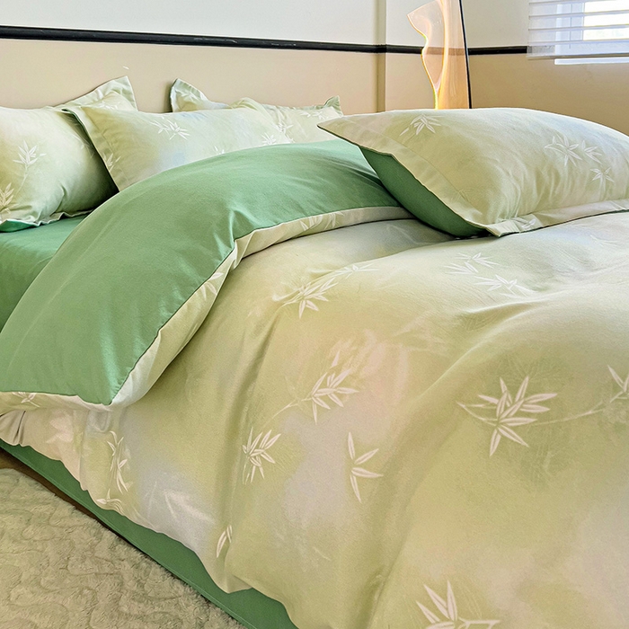 91家纺网 家纺一手货源 找家纺 梦卓家纺 2025新款小清新植物羊绒印花单被套 森林密语